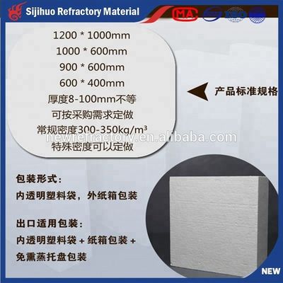Encastrements personnalisables en carton en fibres céramiques pour fours industriels 0,1-0,3% de teneur en ORC